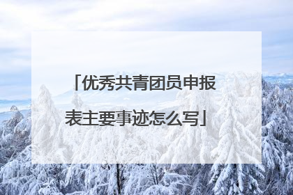 优秀共青团员申报表主要事迹怎么写