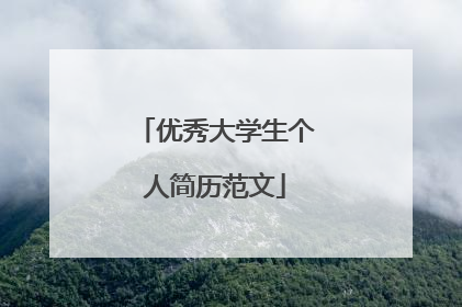 优秀大学生个人简历范文