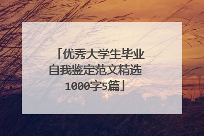 优秀大学生毕业自我鉴定范文精选1000字5篇