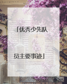 优秀少先队员主要事迹