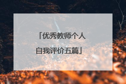 优秀教师个人自我评价五篇