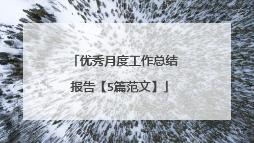 优秀月度工作总结报告【5篇范文】