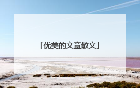 优美的文章散文