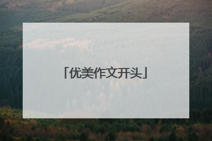 优美作文开头