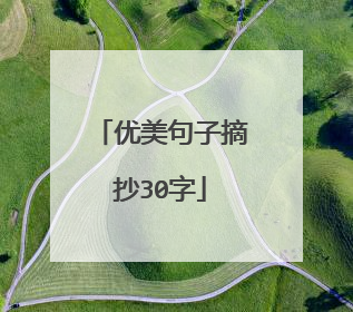 优美句子摘抄30字