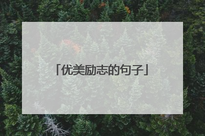 优美励志的句子