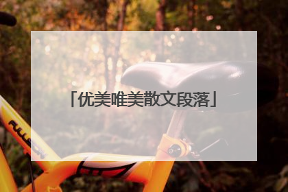 优美唯美散文段落