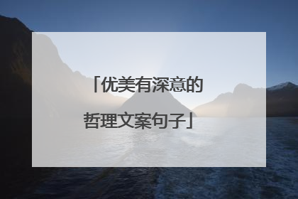 优美有深意的哲理文案句子