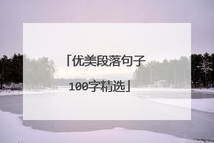 优美段落句子100字精选