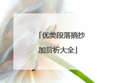 优美段落摘抄加赏析大全