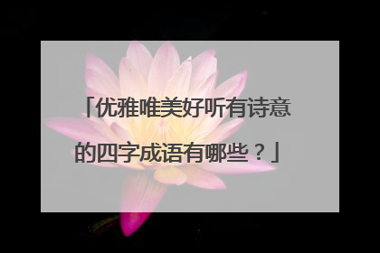 优雅唯美好听有诗意的四字成语有哪些？