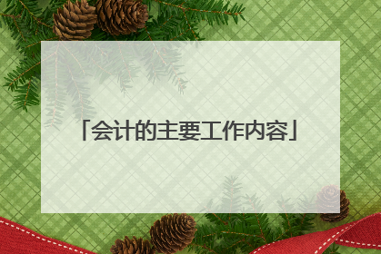 会计的主要工作内容