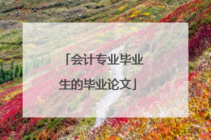 会计专业毕业生的毕业论文