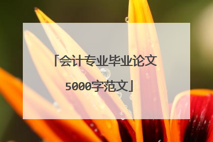 会计专业毕业论文5000字范文