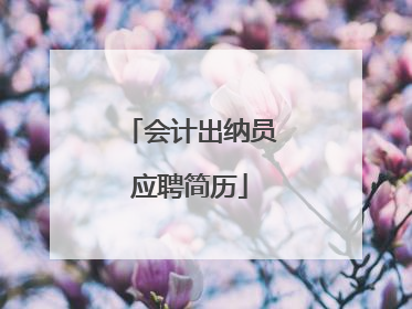 会计出纳员应聘简历