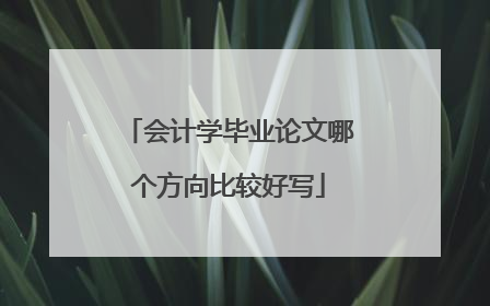 会计学毕业论文哪个方向比较好写