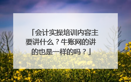 会计实操培训内容主要讲什么？牛账网的讲的也是一样的吗？