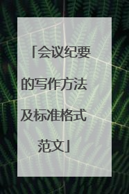 会议纪要的写作方法及标准格式范文