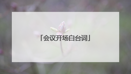 会议开场白台词