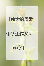 伟大的母爱中学生作文600字