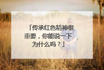 传承红色精神很重要，你能说一下为什么吗？