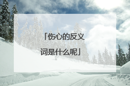 伤心的反义词是什么呢