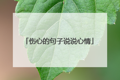 伤心的句子说说心情