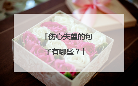 伤心失望的句子有哪些？