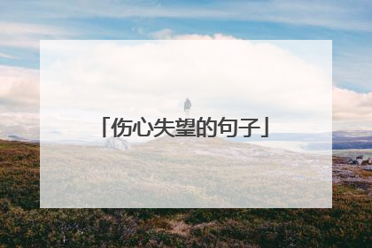 伤心失望的句子