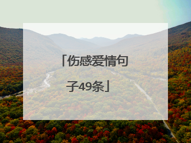 伤感爱情句子49条