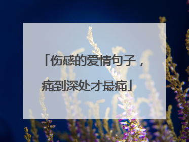 伤感的爱情句子，痛到深处才最痛