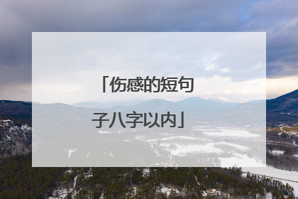 伤感的短句子八字以内