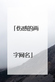 伤感的两字网名