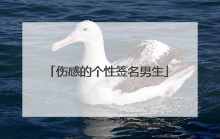 伤感的个性签名男生