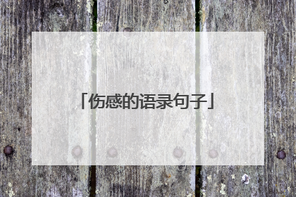 伤感的语录句子