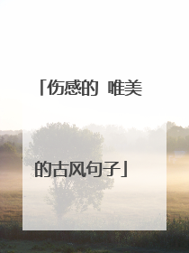 伤感的 唯美的古风句子