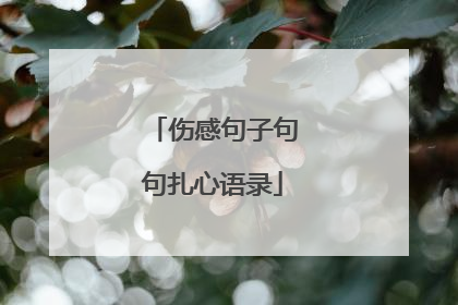 伤感句子句句扎心语录