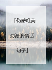 伤感唯美浪漫的情话句子