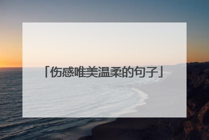 伤感唯美温柔的句子