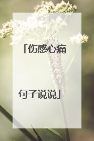 伤感心痛句子说说