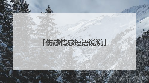 伤感情感短语说说