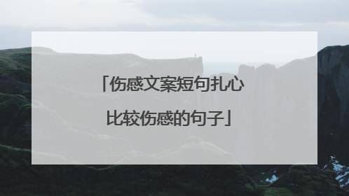 伤感文案短句扎心 比较伤感的句子