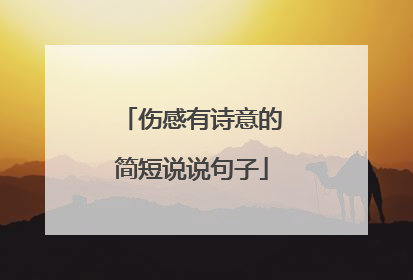 伤感有诗意的简短说说句子