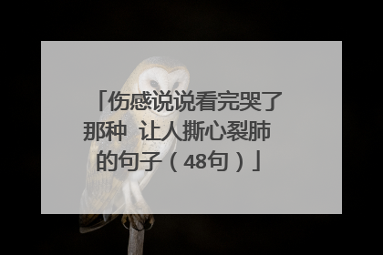 伤感说说看完哭了那种 让人撕心裂肺的句子（48句）