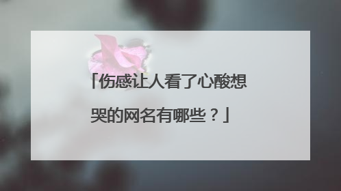 伤感让人看了心酸想哭的网名有哪些？