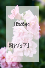 伤感qq网名句子