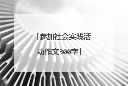参加社会实践活动作文300字