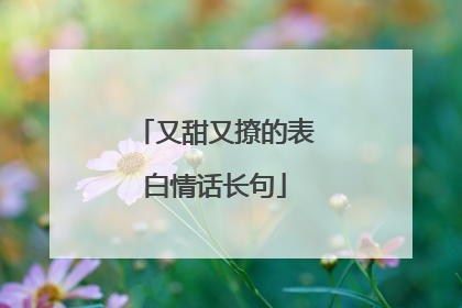 又甜又撩的表白情话长句