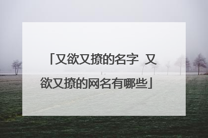 又欲又撩的名字 又欲又撩的网名有哪些