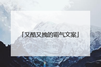 又酷又拽的霸气文案